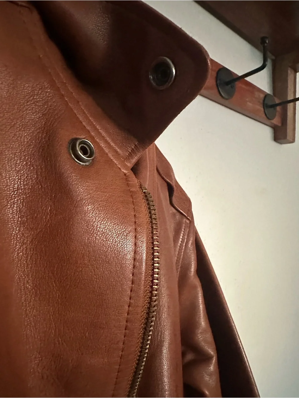 Vintage POLO Ralph Lauren Kids Brown Genuine Leather Bomber Jacket Coat